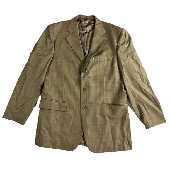 Gianni Manzoni Italy 42R Brown Check Blazer Super 110’s Wool Jacket - Picture 1 of 11